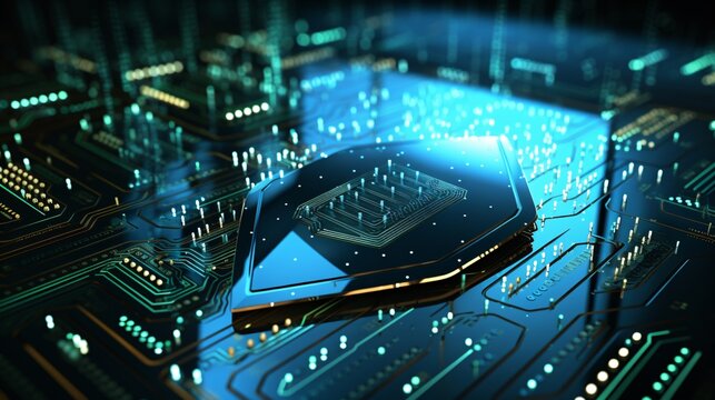 Abstract representation of data security with shield and binary code