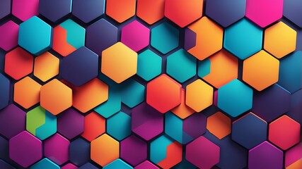 colorful hexagon pattern abstract background design