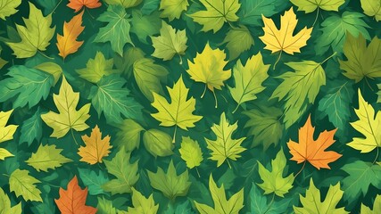 green autumn foliage abstract background design