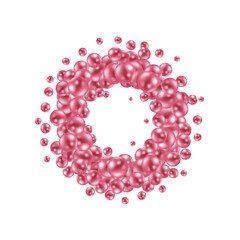 Abstract round photo frame made of color balls. Eps 10