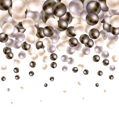 Pearl photo frame. Colored balls. Decor element. Eps 10