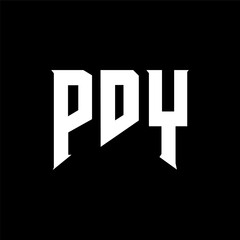 PDY letter logo design for technology company. PDY logo design black and white color combination. PDY logo, PDY vector, PDY design, PDY icon, PDY alphabet. PDY typography logo design.
