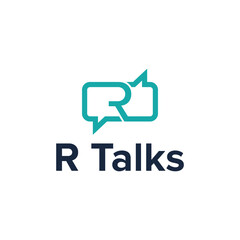 letter R talks simple sleek creative geometric modern logo design