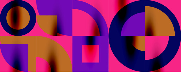 Obraz premium Neo memphis geometric pattern with circles, squares. Pop art abstract background for covers, banners, flyers and posters and other templates