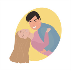 Girl smiling at her boyfriend's , romantic couple