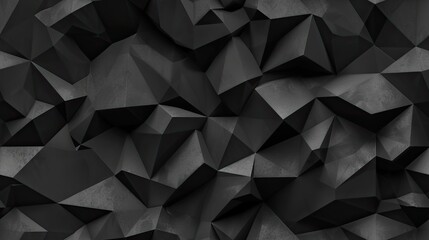 Black abstract background with geometric shapes Seamless pattern.