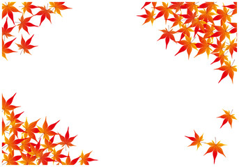 紅葉が美しいもみじフレーム背景2