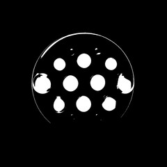 Graceful Onyx Dots on Crisp White Background