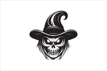 Halloween pumpkin icon set. Scary pumpkin vector and outlined style.A black and white pumpkin with a carved face.