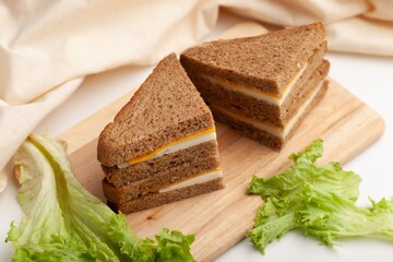 Delicious fresh Sandwich with Cheese and salad