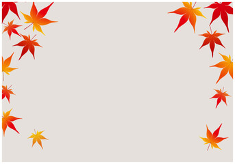 紅葉が美しいもみじフレーム背景11灰色