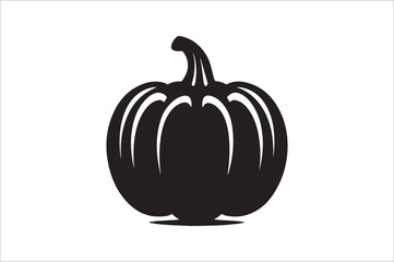 Halloween pumpkin icon set. Scary pumpkin vector and outlined style.A black and white pumpkin with a carved face.