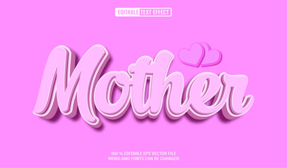 Editable 3d text style effect - Mother Day text effect Template