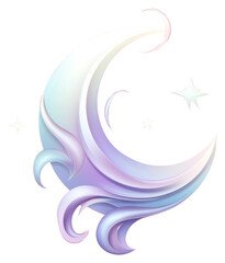 Naklejka premium PNG Crescent moon pattern art abstract.