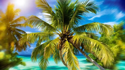 tropical palm leaves wallpaper