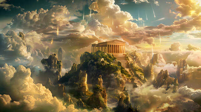Serenity of Olympus Gods in Elysian Artwork mythology olympus gods