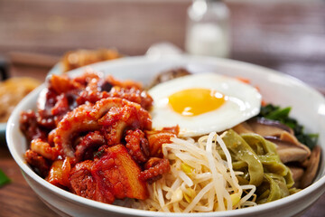 Korean Healthy Food. Korea Cuisine. Fresh Ingredients. 