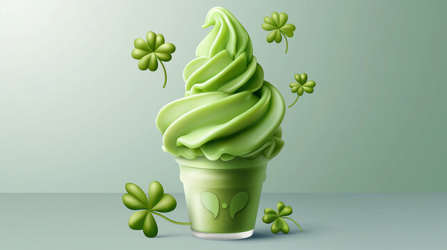 leaf clover ,Saint Patrick's Day ,icream