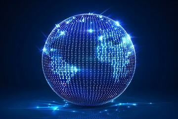 Illuminated Digital Globe Representing Global Connectivity and Technology