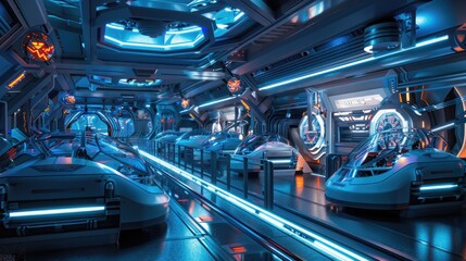 A futuristic theme park featuring AI-powered rides and attractions for an immersive entertainment experience.
