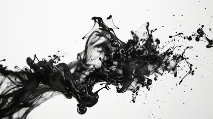 Black ink in water, abstract background. Artistic fluid motion concept