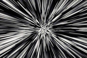 Dynamic Black and White Burst, a striking visual of intense energy, featuring bold black and white contrasts and swirling lines that convey movement and power.