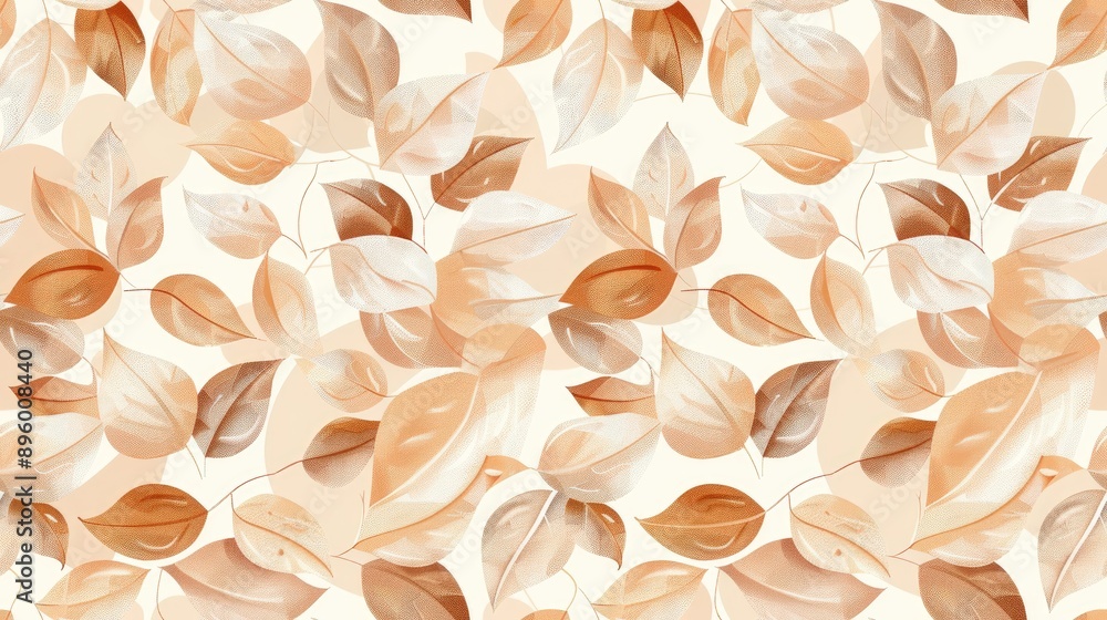 Aufkleber a close-up of a textured background with white and pink 3d feathers on a wavy surface seamless patte