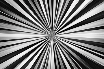 Obraz premium Dynamic Radial Starburst in Black and White, an intricate display of bold, sweeping lines radiating outward, creating a mesmerizing visual effect.