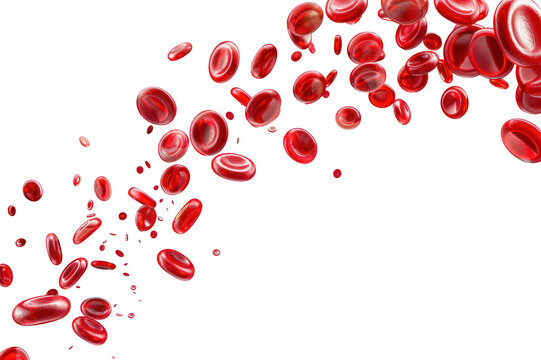 Erythrocytes, red blood cells on a transparent background