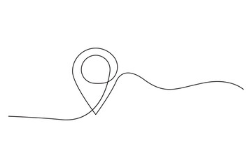 Obraz premium Location Pin with Path. Simple Vector Icon. Minimalist Geometric Design. Navigation Symbol.