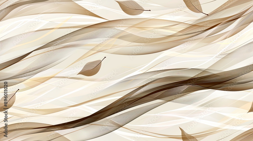 Aufkleber a close-up of a textured background with white and pink 3d feathers on a wavy surface seamless patte