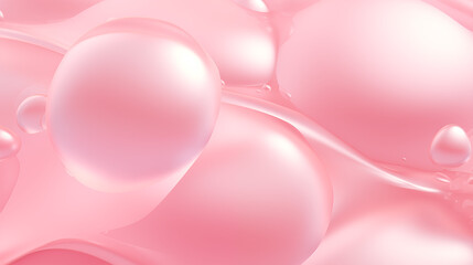 Pink Bubble Background with Colorful Spheres
