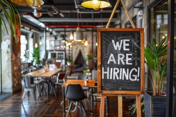 WE ARE HIRING on a chalkboard