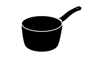 cooking pot, black isolated silhouette