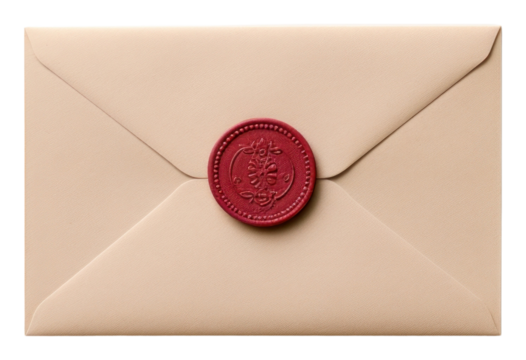 PNG Wax seal stamp mockup envelope mailbox correspondence.
