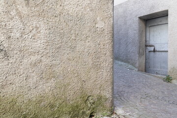 View of some details in an alley of Bologna hamlet of Perledo. Lake Como Italy