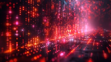 Brightly colored lights are shining brightly