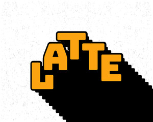 Long shadow text effect Beloved typography design for wall art in yellow and white color style. Lettering vector illustration. Suitable for decoration, poster and banner.