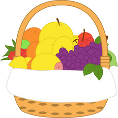 Fruit In the Basket Illustration