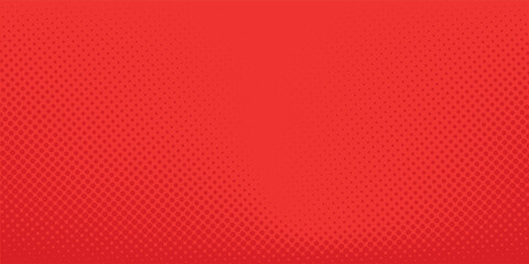 Abstract dots halftone red color pattern gradient texture with technology digital background. Pop art comics style. dots vector