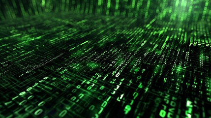 Abstract binary code stream. computer matrix background