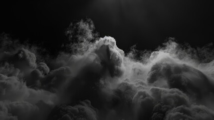 Smoky black ground with fog clouds, perfect for creating a mysterious and dramatic background