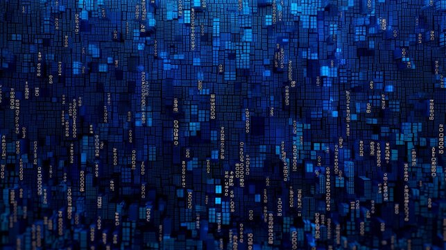 Abstract binary code stream. computer matrix background