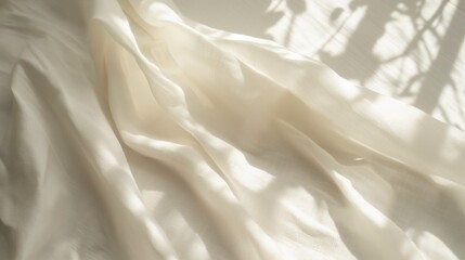 Tablecloth background of soft silk fabric with natural light