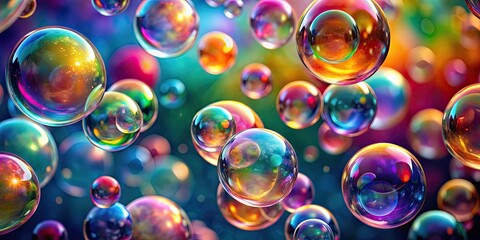 Abstract background with colorful bubbles floating in the air, abstract, background, bubbles, colorful, floating,vibrant