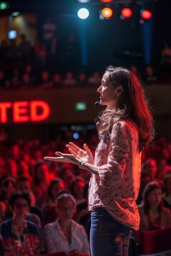 Innovative Research Presentation: Female Mathematician at TED Talk Engages Captivated Audience