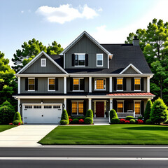 아름답고 우아한 저택의 전경