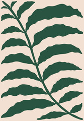 Trend tropical flowers leaves vector poster for wall art design.