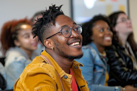 Engaged Young Adults at Educational Seminar on AIDS Prevention and Safe Practices