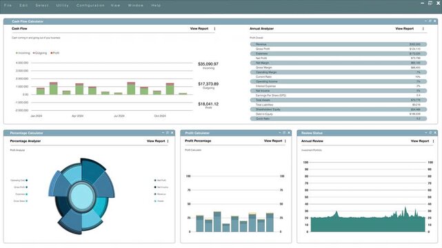 3D rendering of financial software user interface used to make graphs showing company growth. Animation of accounting sales statistics showing economical figures and income
